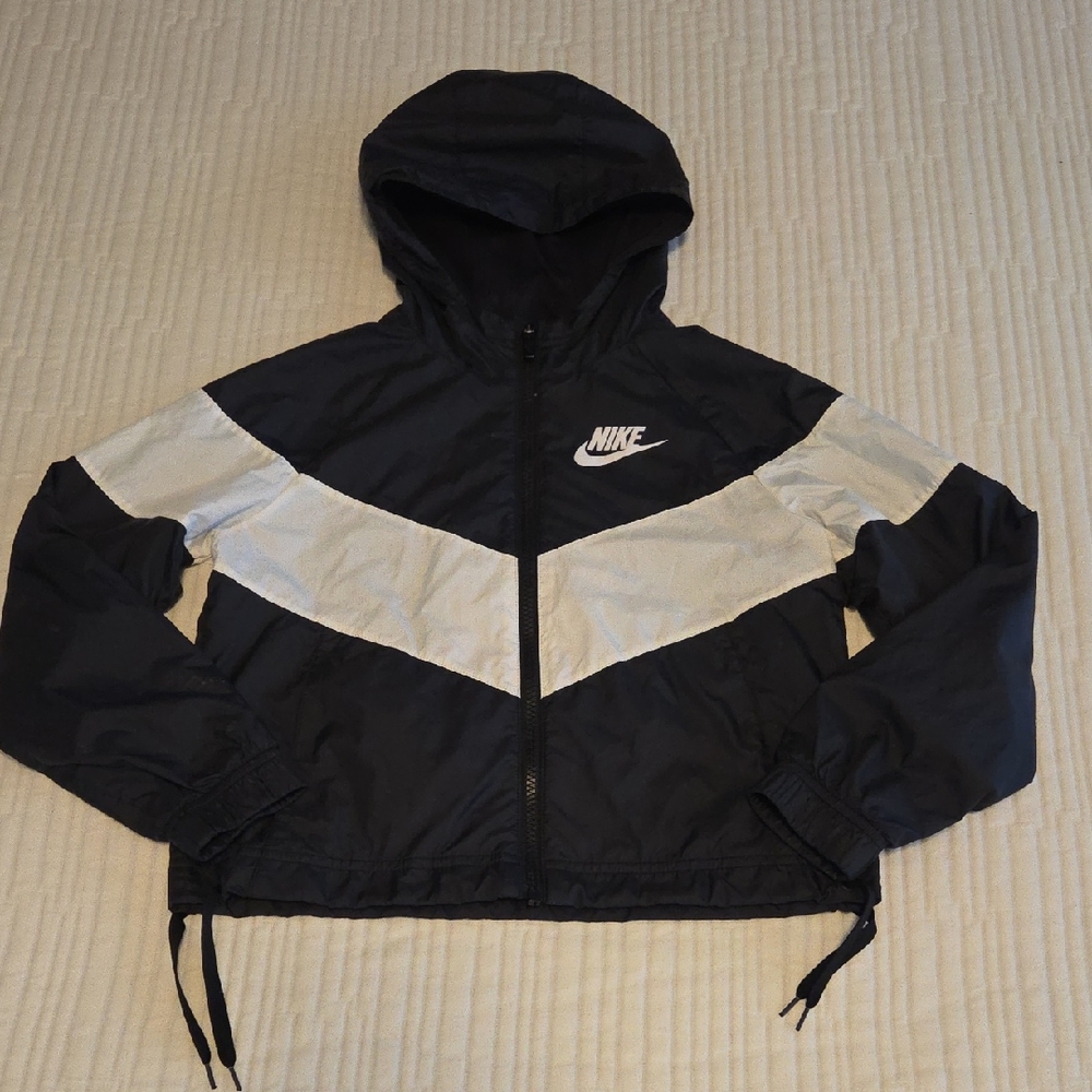 Nike Black and White Hooded Jacket